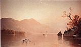 Lake Canvas Paintings - Autumn Mist Lake George New York